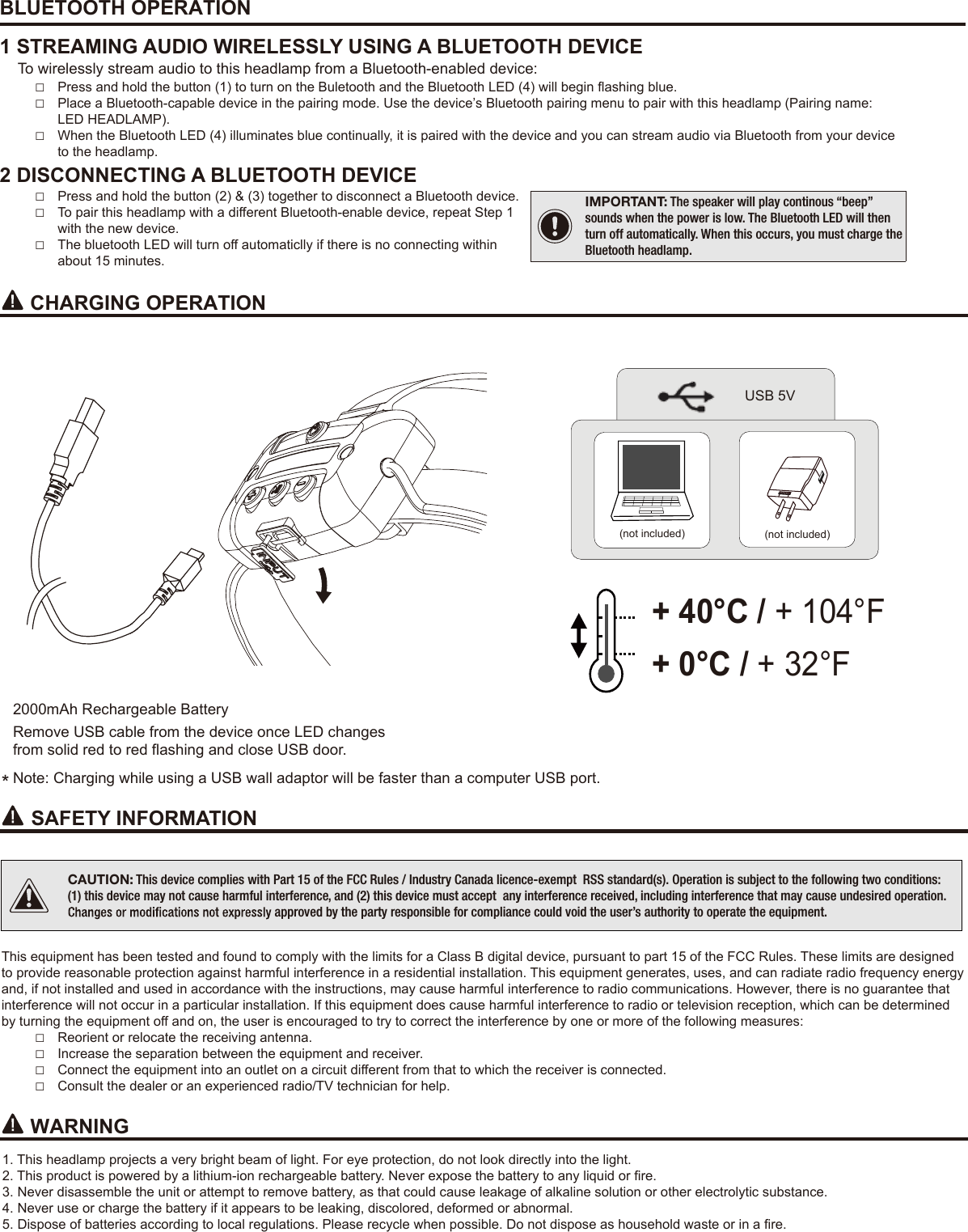Grde Headlamp Rechargeable User Manual Pdf